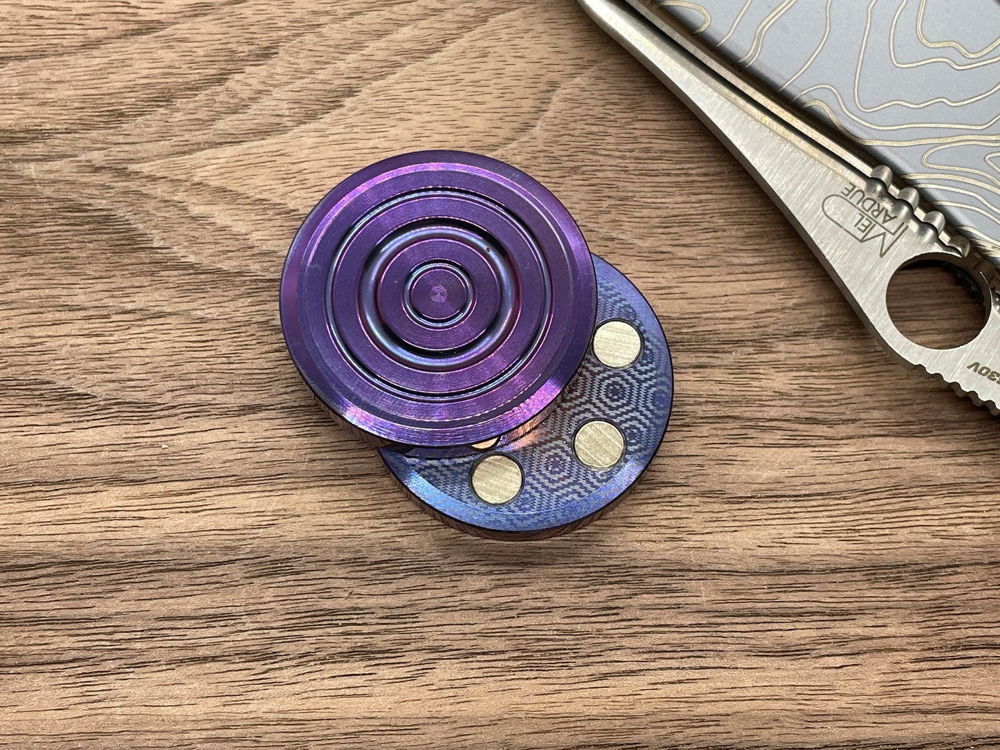 ORBITER HAPTIC Coins Purple ano Titanium Haptic Coins Fidget