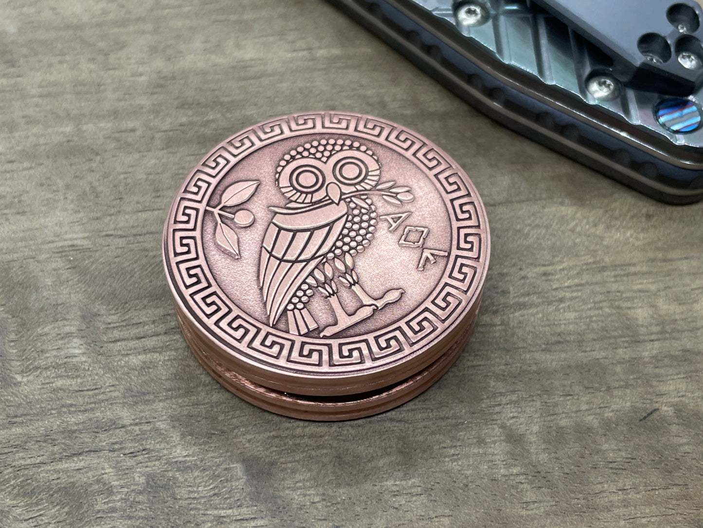 The OWL Copper CLICKY HAPTIC Coins Fidget