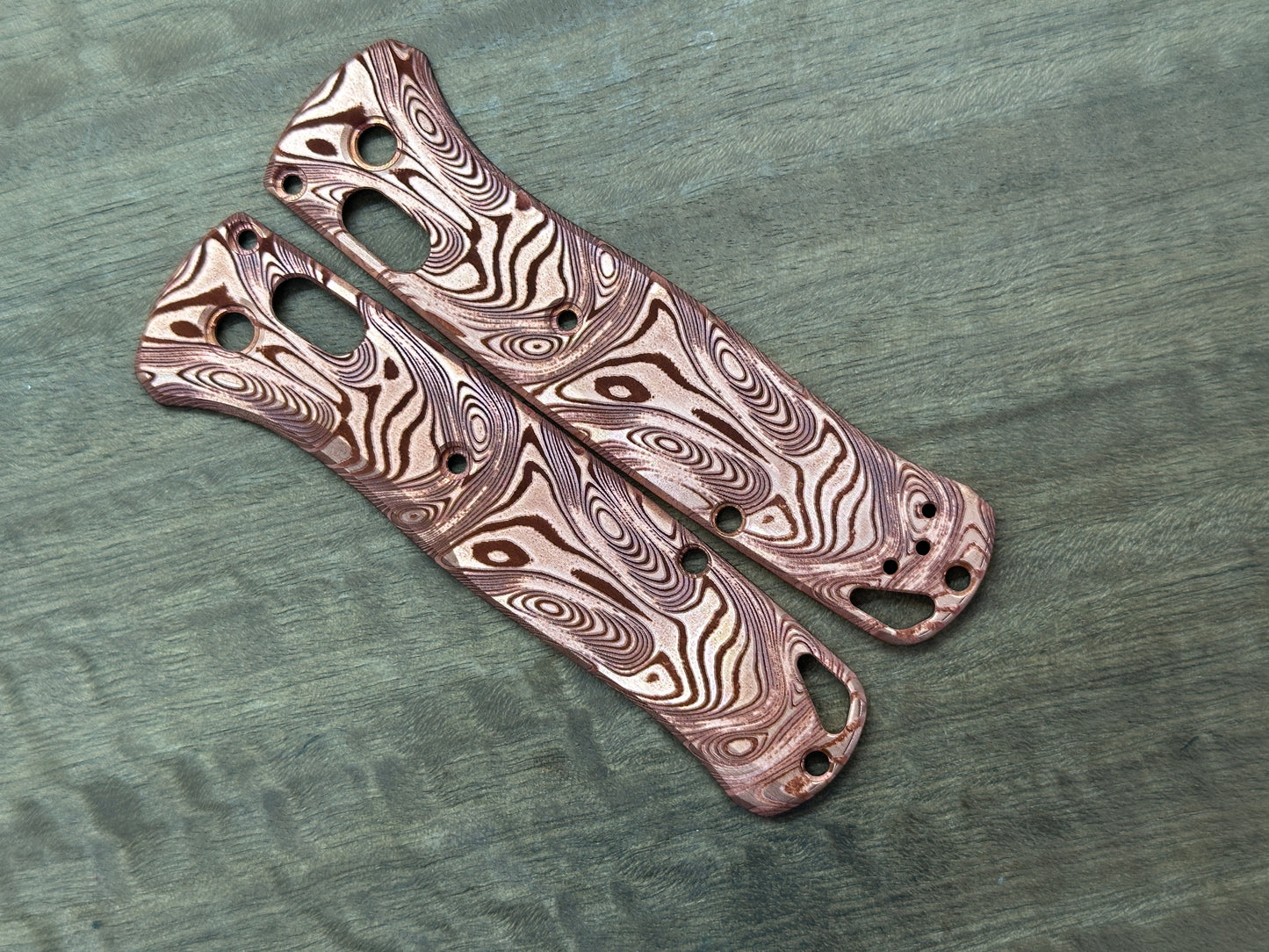 Dama FISH pattern engraved Copper Scales for Benchmade Bugout 535