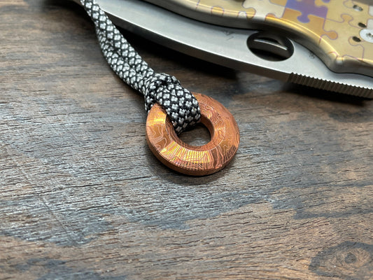 TOPO engraved Copper lanyard bead Paracord bead Dog tag