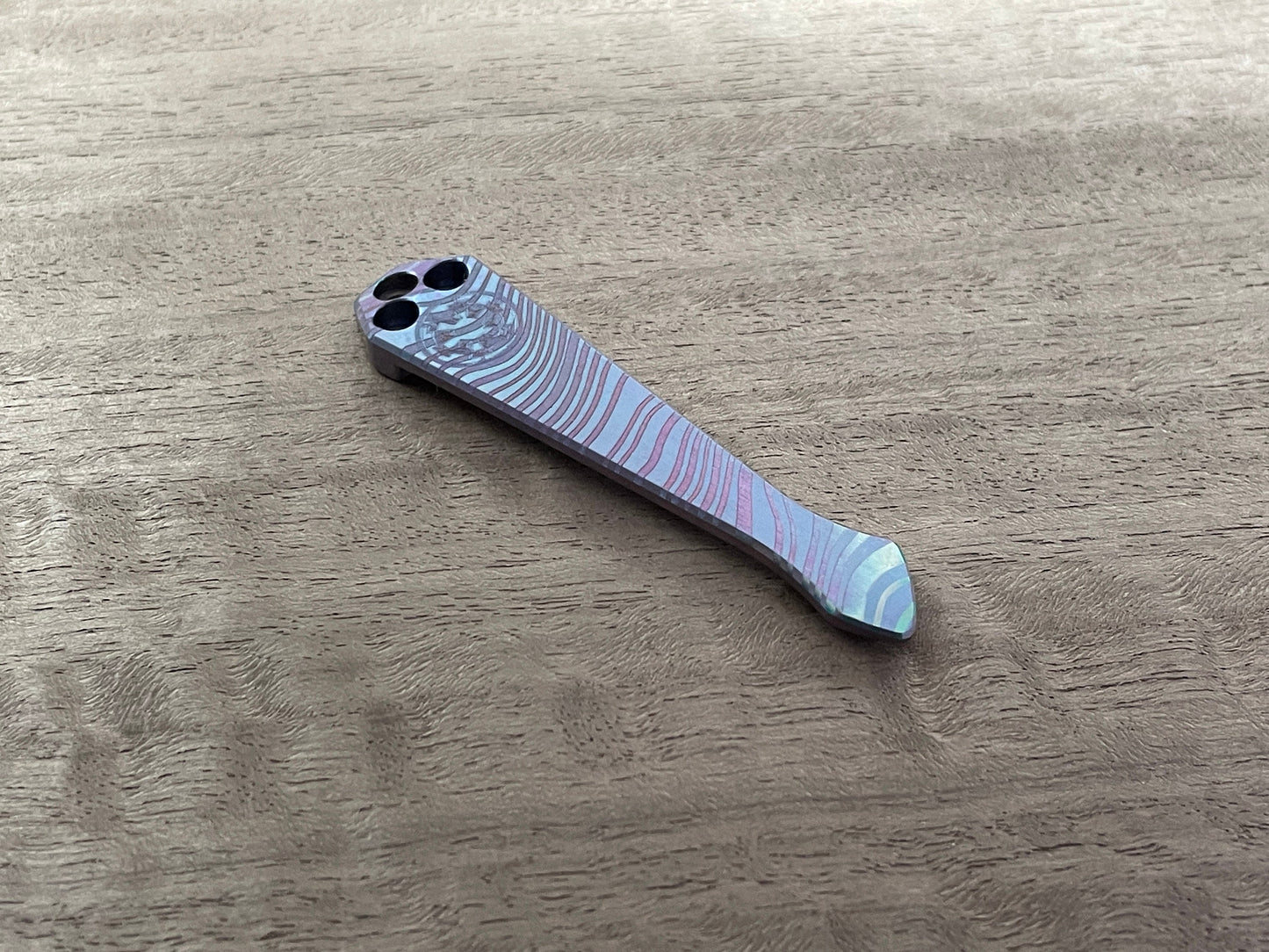 BESKAR engraved SPIDY Titanium CLIP for most Spyderco models