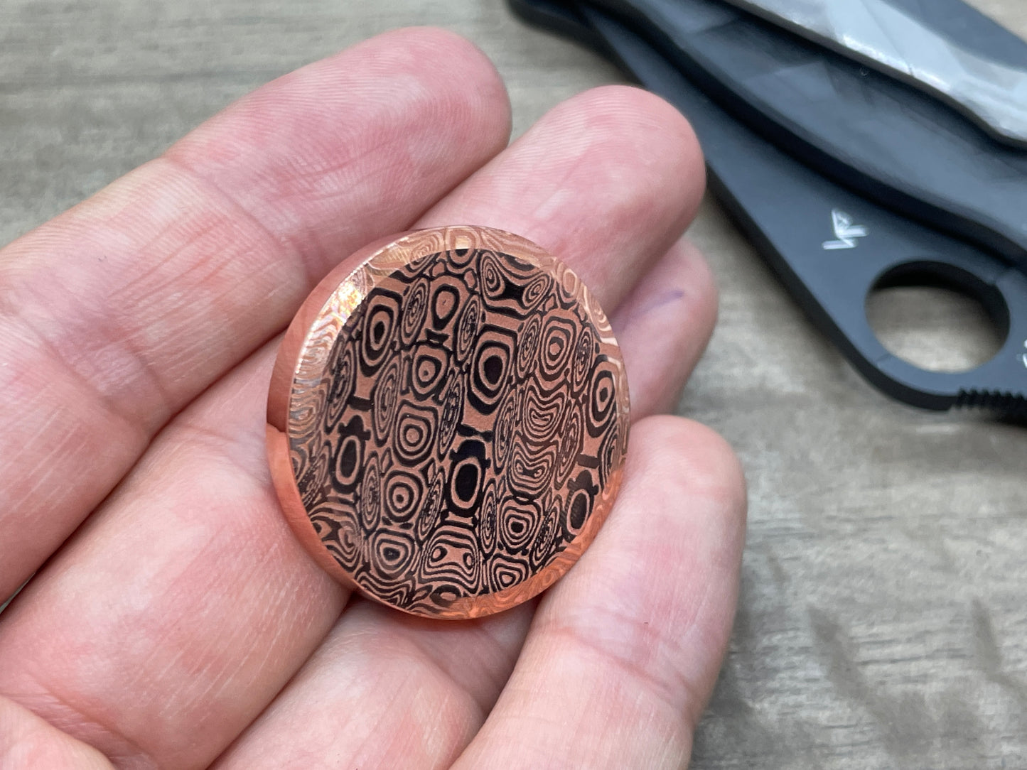 3 Sizes Dama LADDER pattern engraved Copper Worry Coin