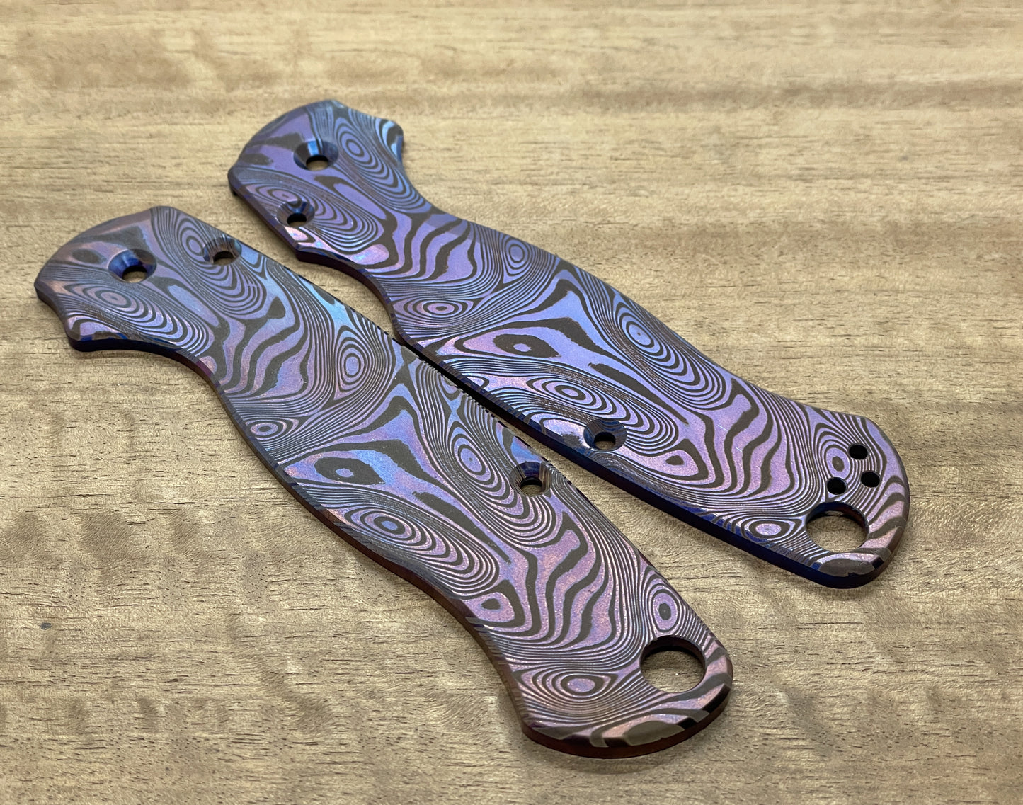 Dama Fish Flamed Titanium scales for Spyderco Paramilitary 2 PM2