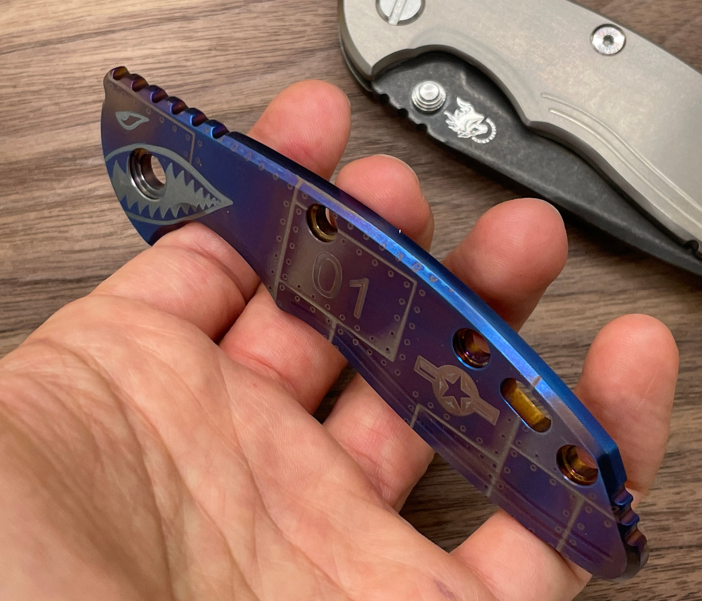 P40 Riveted Flamed Titanium scale for XM-18 3.5 HINDERER