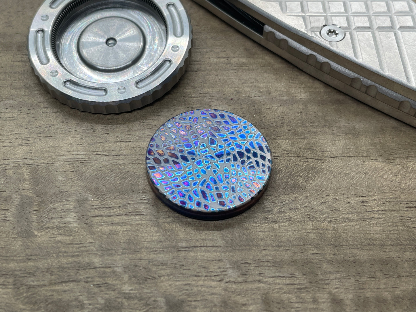 NEBULA Flamed Stainless Steel Coin for Billetspin GAMBIT