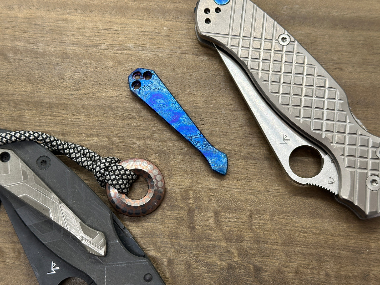 Dama TWIST Flamed Spidy Titanium CLIP for most Spyderco models