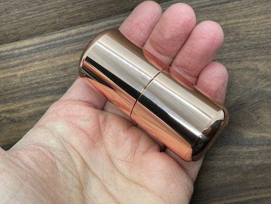 Tall-XL Polished Copper Meton-Vault Pill box Stash box Pill Case Candy Box