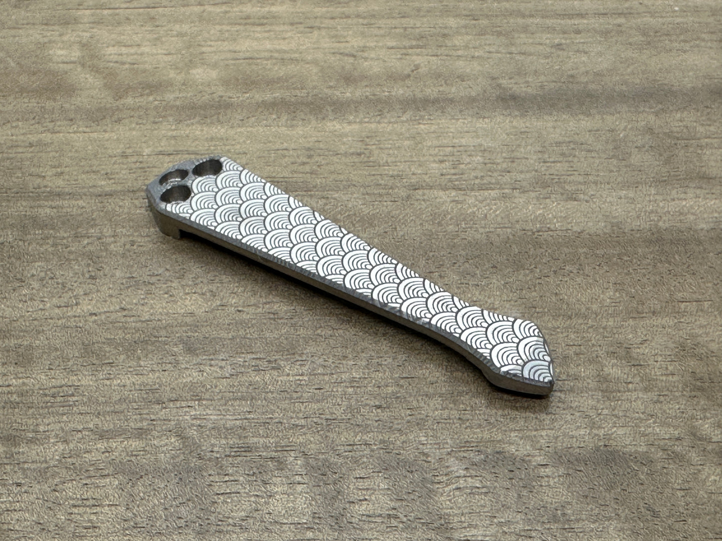 SEIGAIHA engraved Spidy Titanium CLIP for most Spyderco models