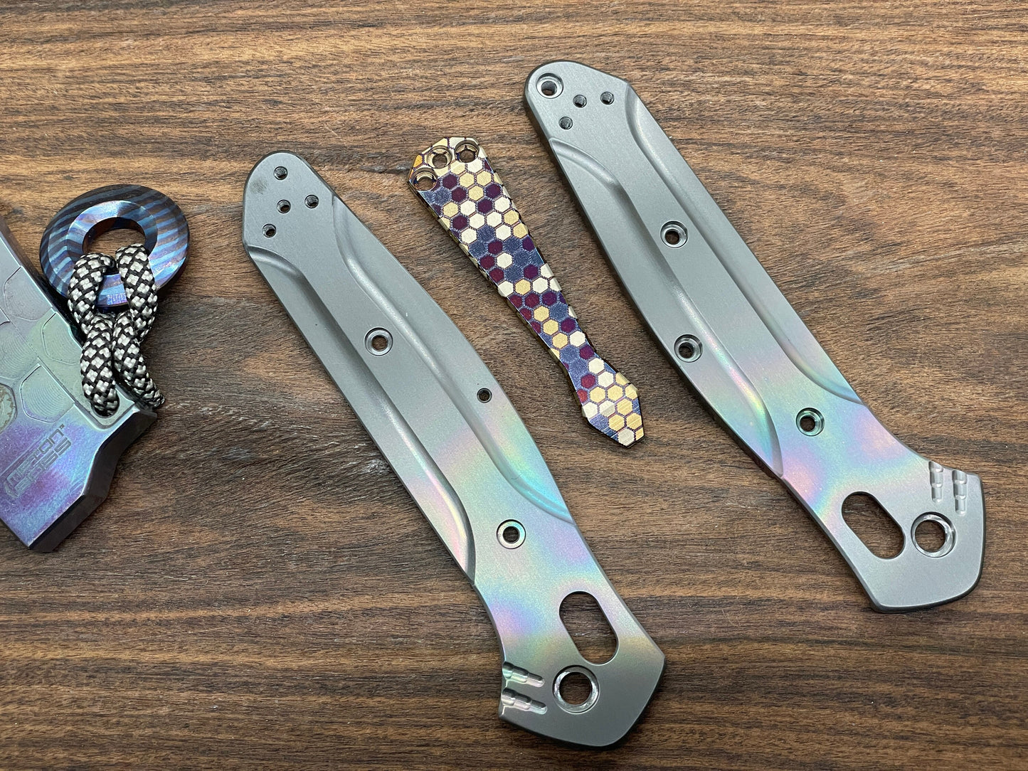 HONEYCOMB heat ano engraved Dmd Titanium CLIP for most Benchmade models