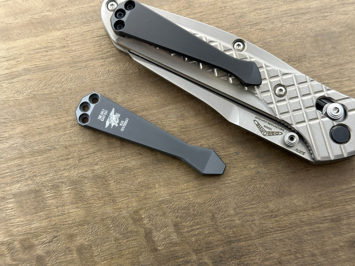 US NAVY Seals "The only easy Day was Yesterday" D Zirconium CLIP for Benchmade