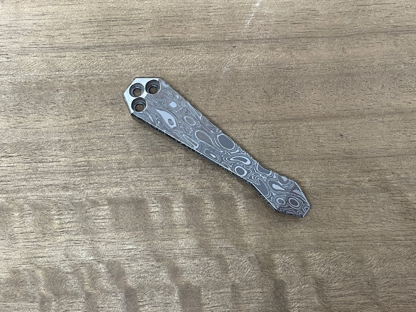 RAINDROP Timascus pattern engraved Dmd Titanium CLIP for most Spyderco models