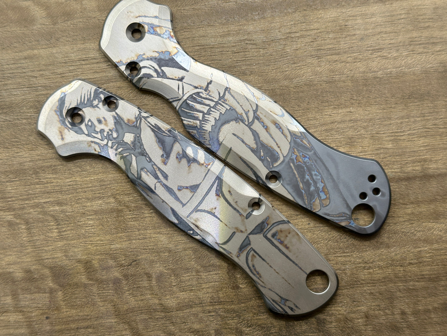 St. Michael the Archangel Titanium scales for Spyderco Paramilitary 2 PM2