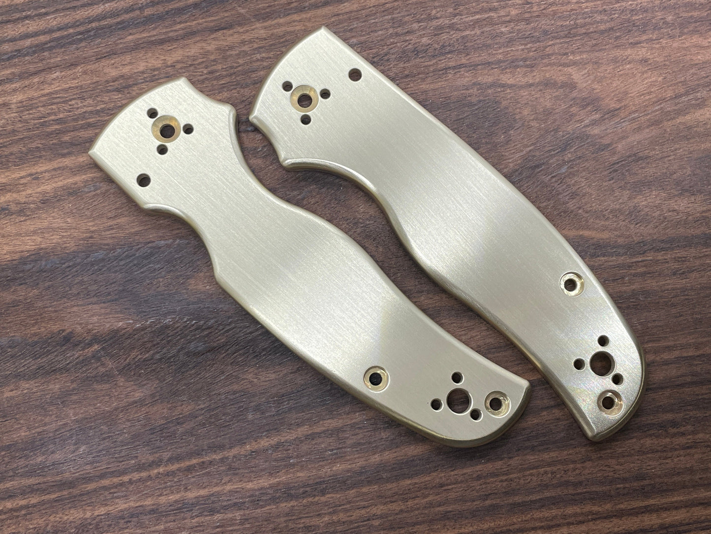 Brushed Brass Scales for SHAMAN Spyderco