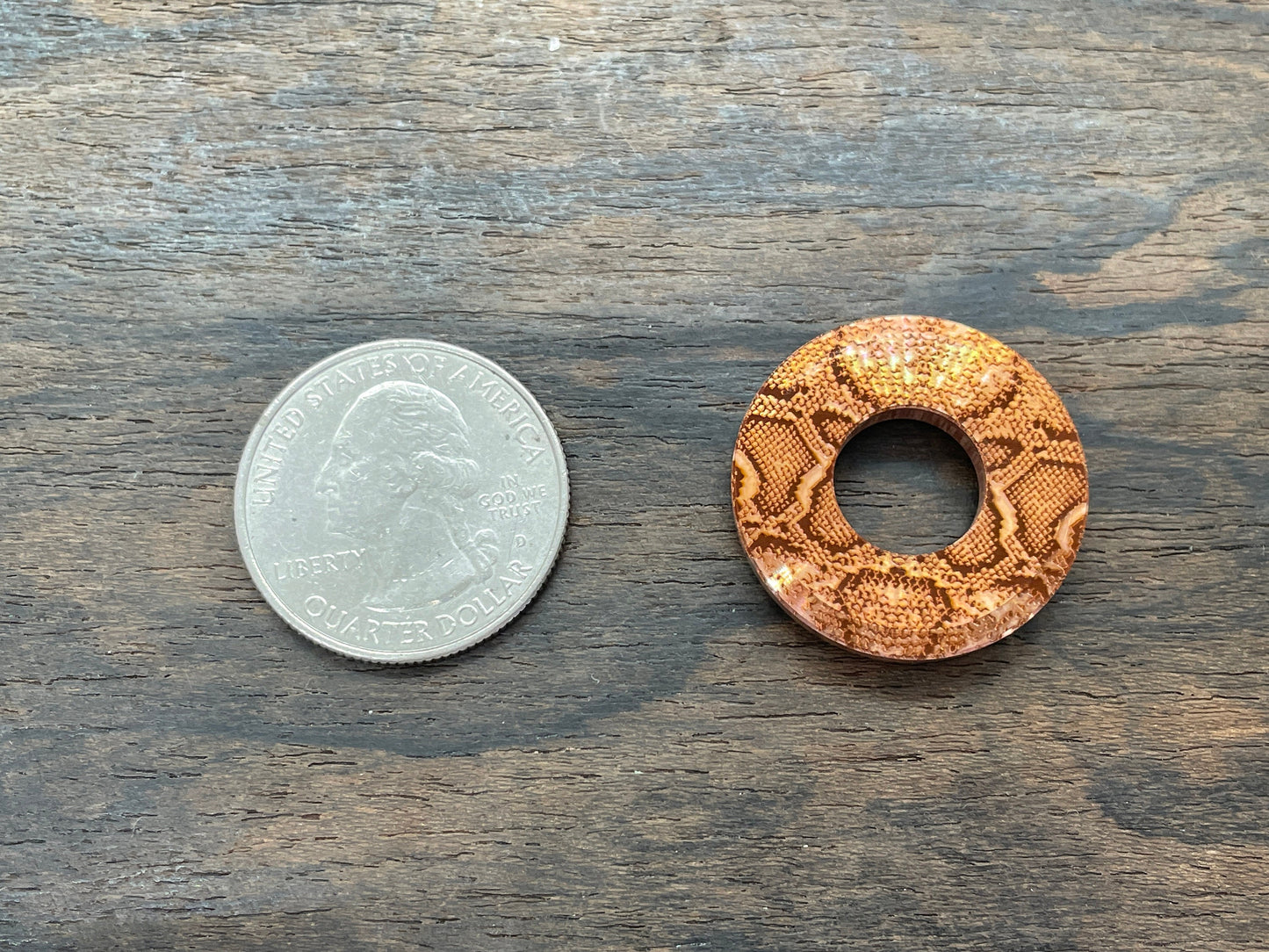 REPTILIAN engraved Copper lanyard bead Paracord bead Dog tag