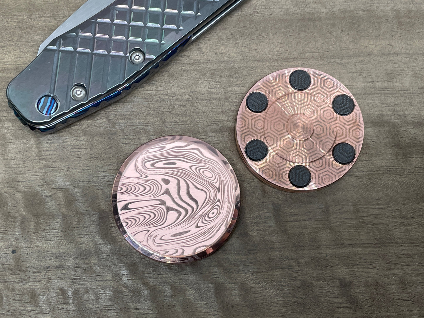 Dama FISH Polished Copper CLICKY HAPTIC Coins Fidget