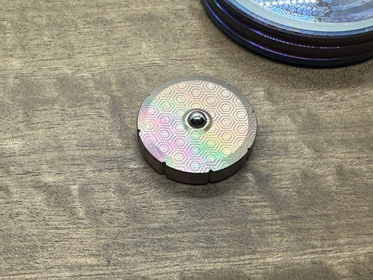 Oil Slick Honeycomb Titanium Spinning Worry Coin Spinning Top