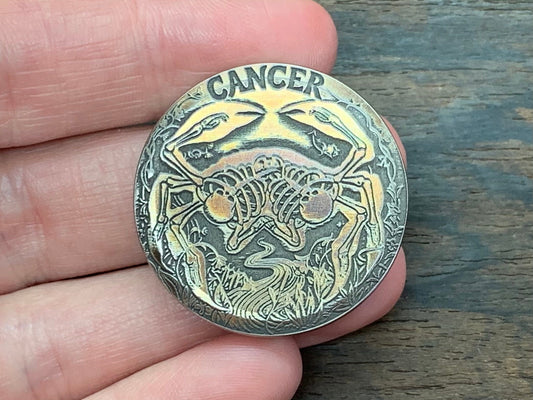 4 sizes CANCER engraved Titanium Worry Coin Challenge Coin