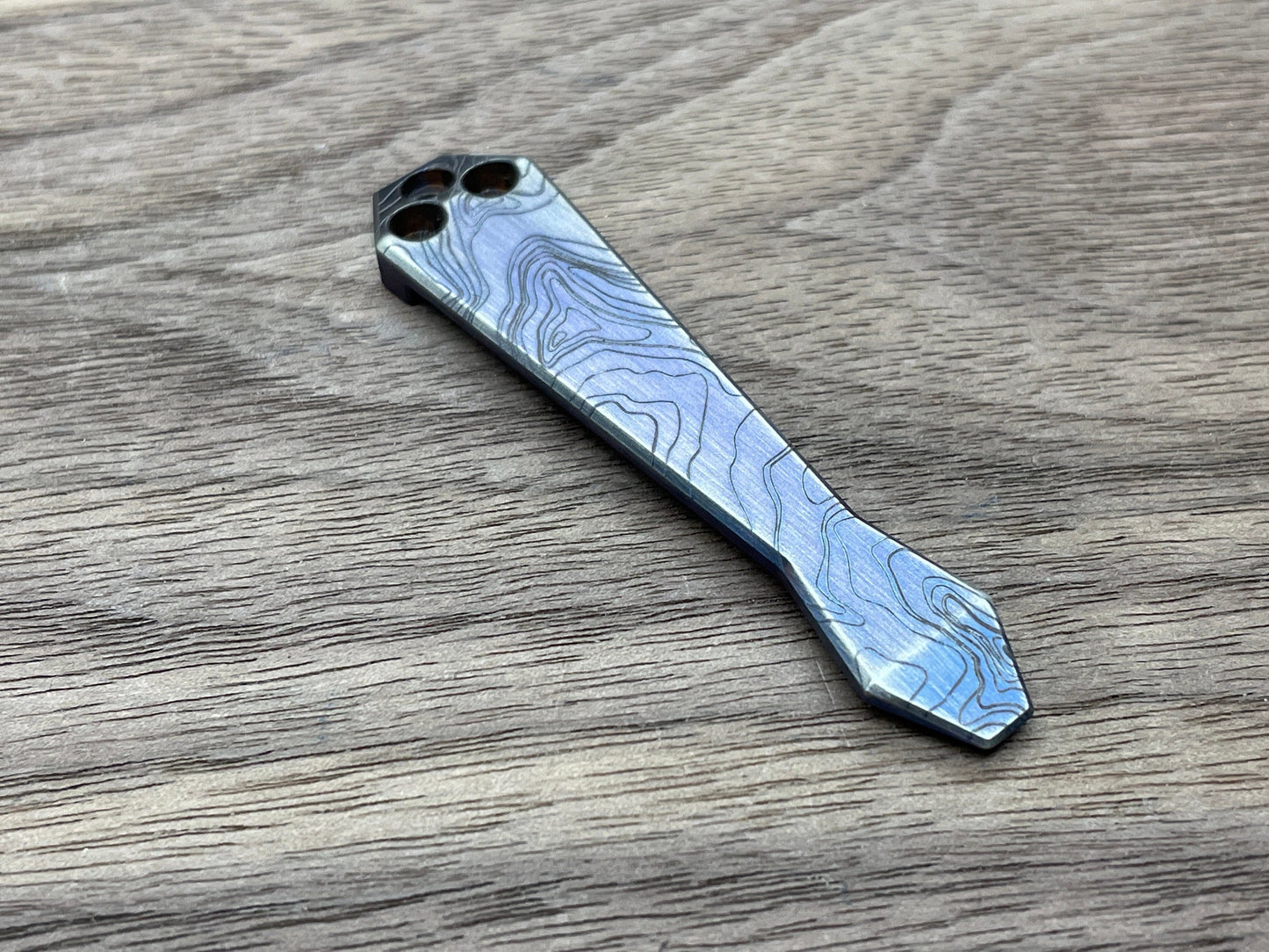 TOPO Blue Ano Brushed Dmd Titanium CLIP for most Spyderco models