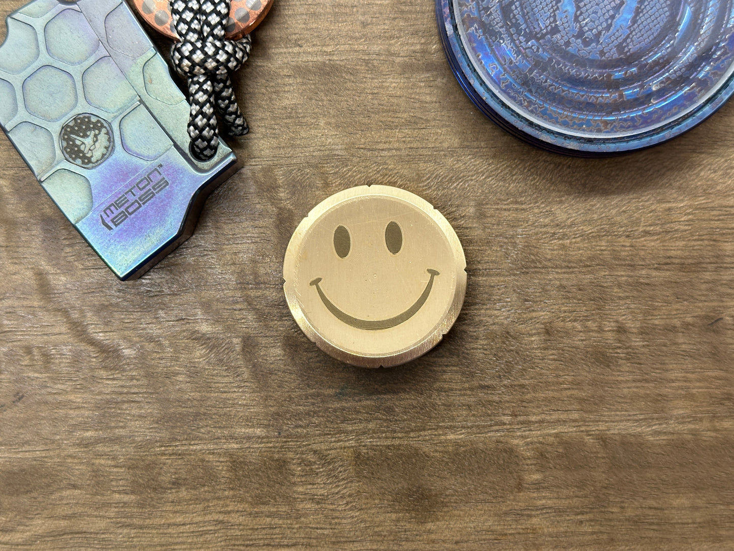 Smiley - Sad (Yes No Decision maker) Brass Spinning Worry Coin Spinning Top