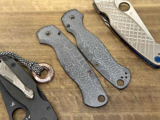 REPTILIAN Engraved black Zirconium scales for Spyderco Paramilitary 2 PM2