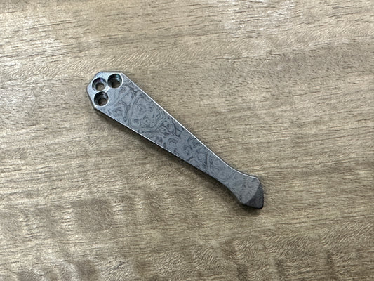 Black Zirconium ALIEN engraved Spidy CLIP for most Spyderco models