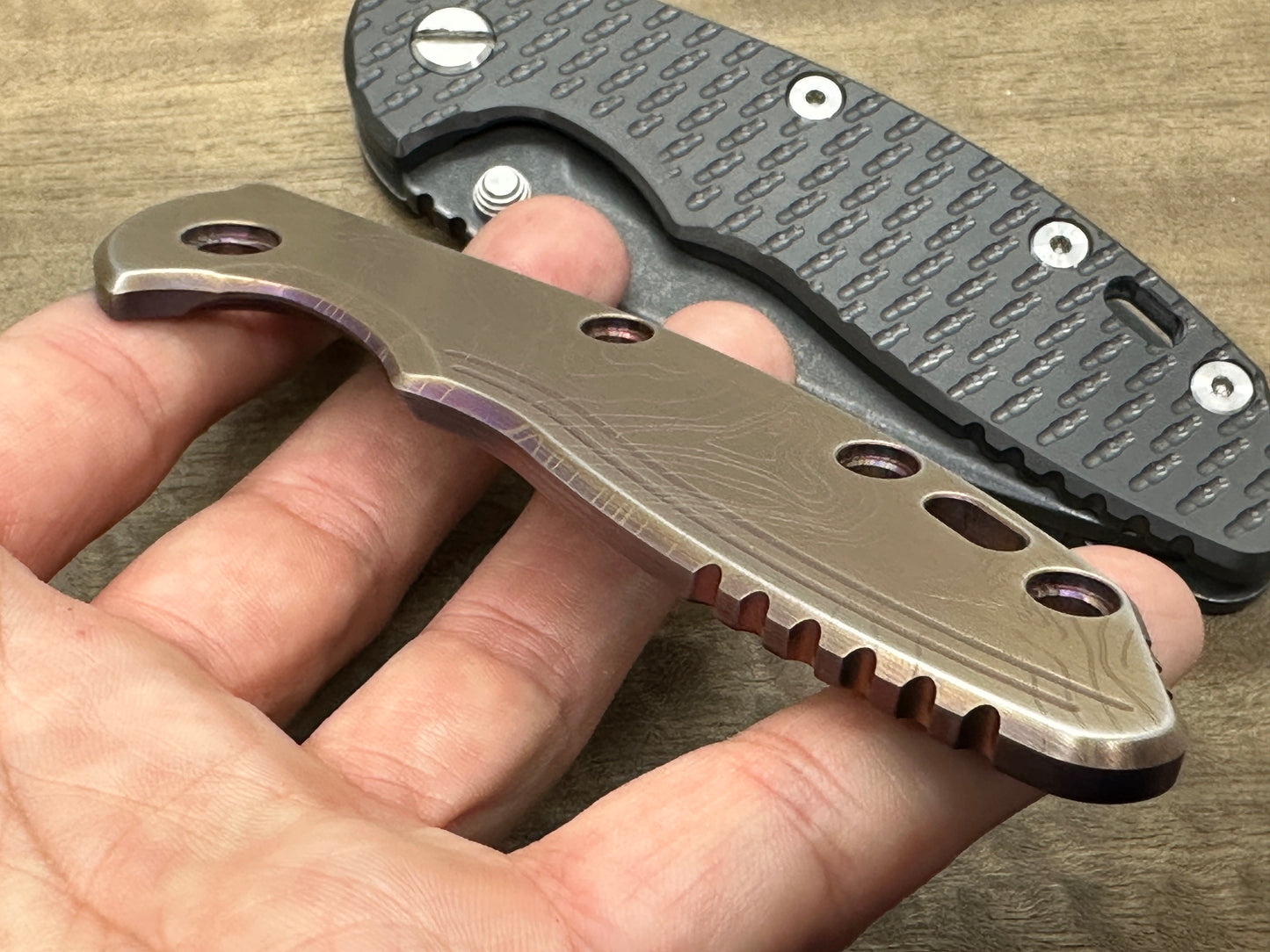 TOPO Bronze Ano Brushed Titanium scale for XM-18 3.5 HINDERER