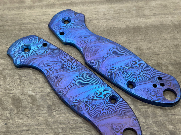 Dama TWIST Flamed Titanium Scales for Spyderco Para 3