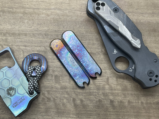 Polished ALIEN Heat ano Flamed 58mm Titanium Scales for Swiss Army SAK