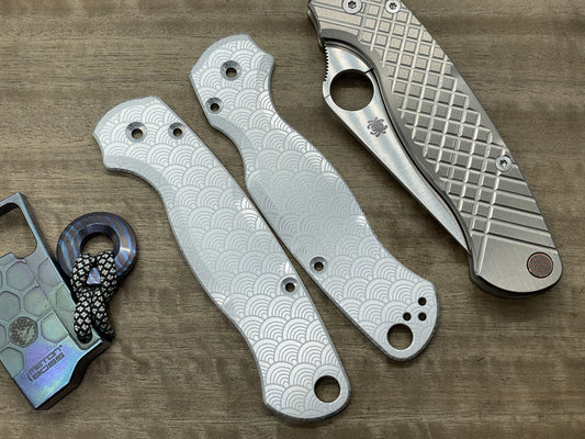 SEIGAIHA pattern Aerospace Aluminum scales for Spyderco Paramilitary 2 PM2