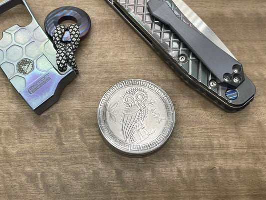 The OWL 1 side strong magnet Stainless Steel CLICKY HAPTIC Coins Fidget