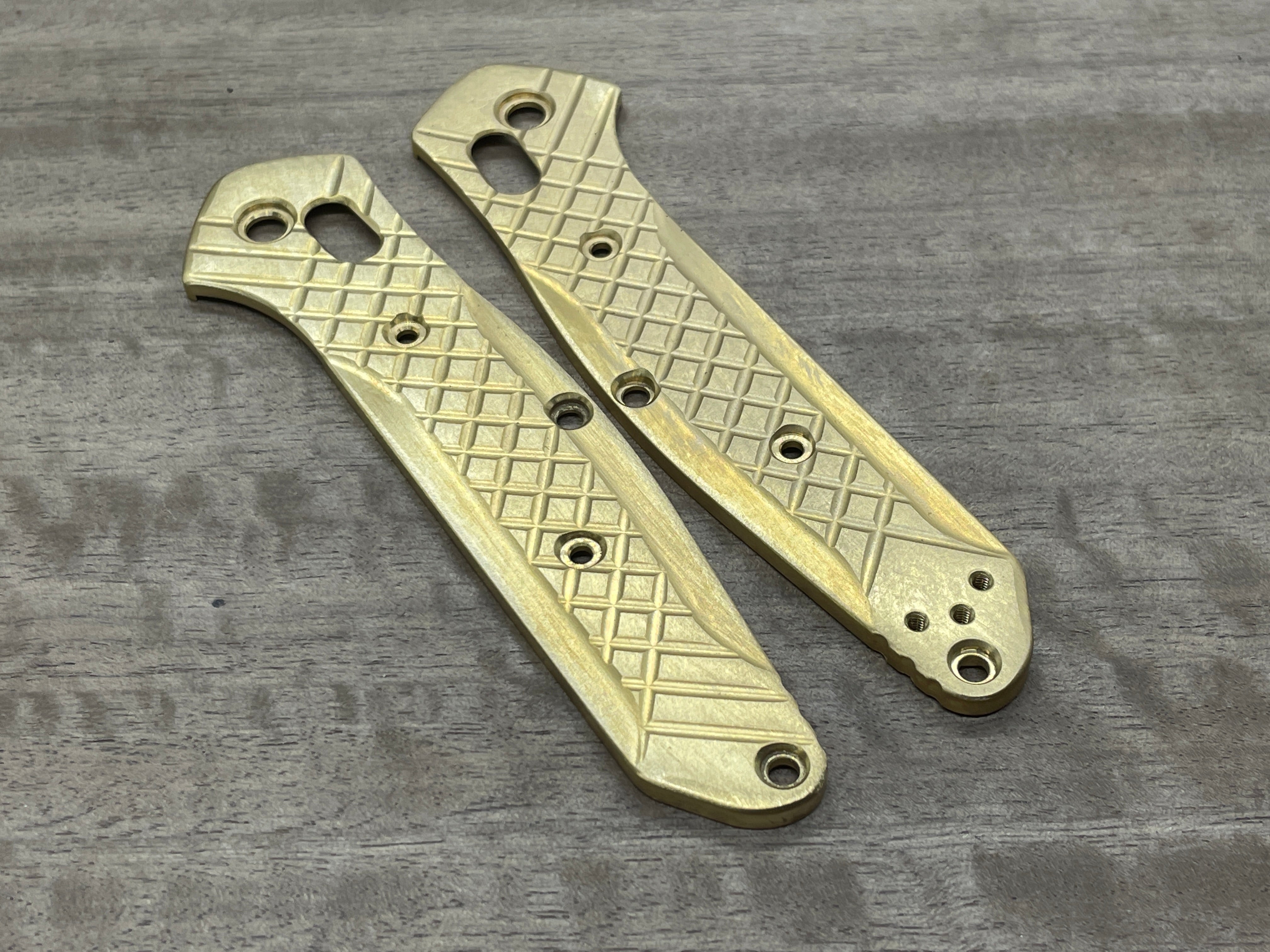 RIVETED AIRPLANE engraved Brass Knife Scales for Benchmade 940 Osborne Folding Knife scales Pocket shops knife EDC gear MetonBoss Every Day Carry