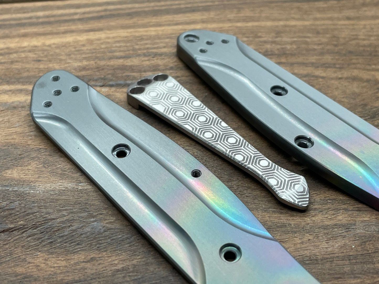 HONEYCOMB engraved SPIDY Titanium CLIP for most Benchmade models