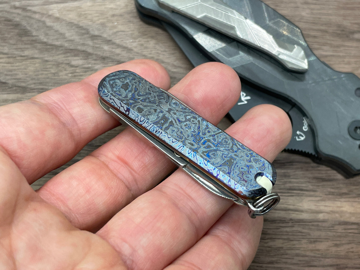 ALIEN Heat ano Flamed 58mm Titanium Scales for Swiss Army SAK