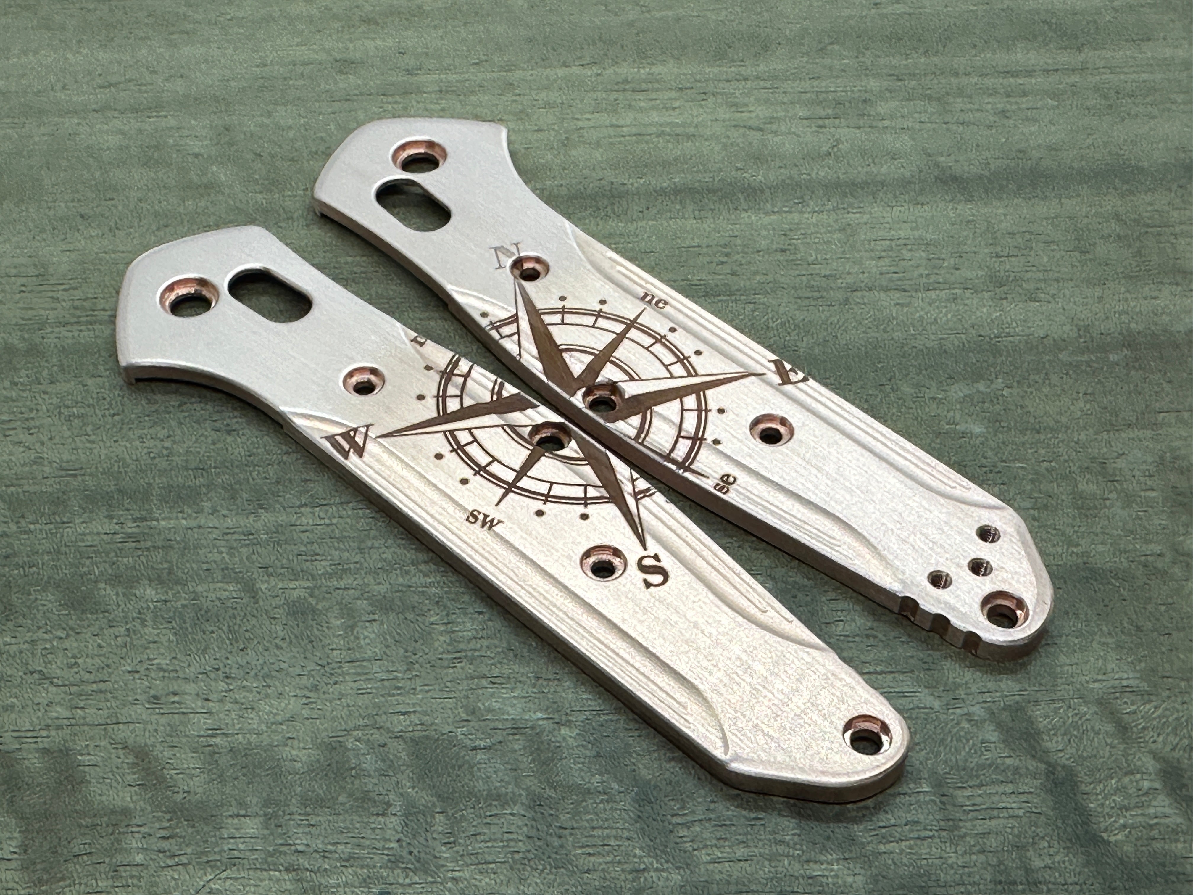 COMPASS engraved Copper Scales for Benchmade 940 Osborne