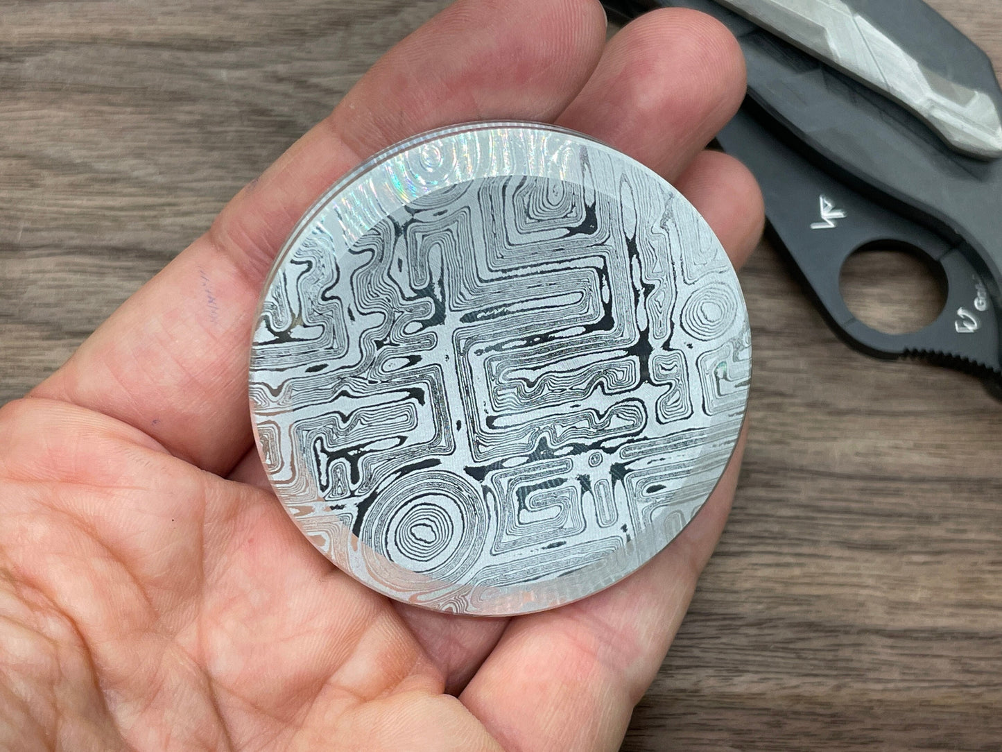 4 sizes MYSTERY engraved Aerospace grade Alu Worry Coin