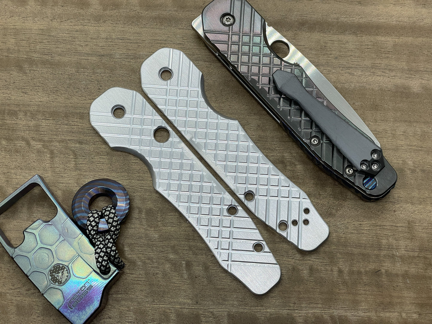 FRAG milled Aerospace Aluminum Scales for Spyderco SMOCK