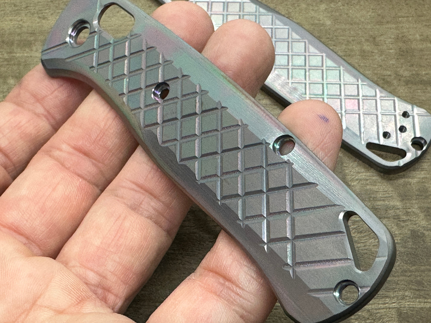 Dark-Ti FRAG Cnc milled Titanium Scales for Benchmade Bugout 535