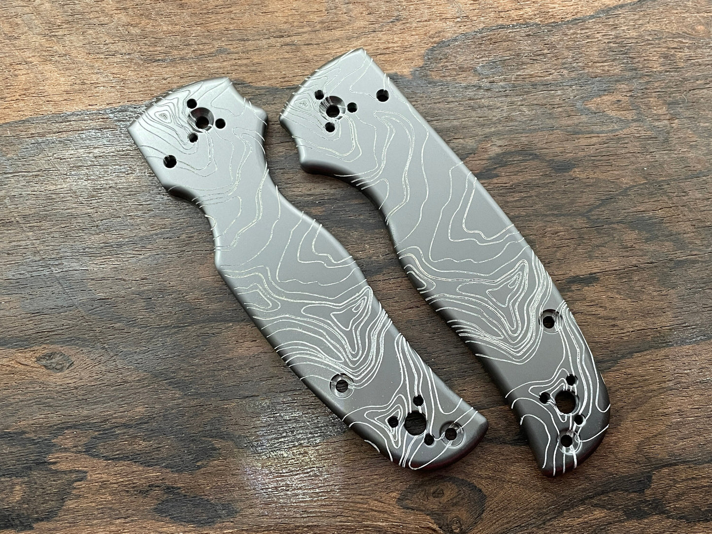 TOPO engraved Black Zirconium Scales for SHAMAN Spyderco