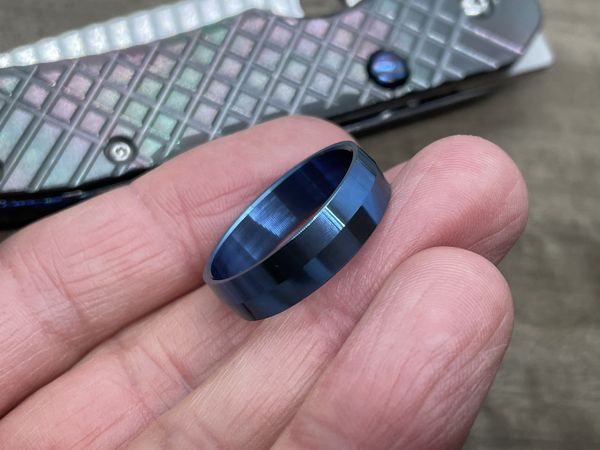 LITE Blue Ano TITANIUM Ring US Size: 12/ Pendant / SpinTop Stand