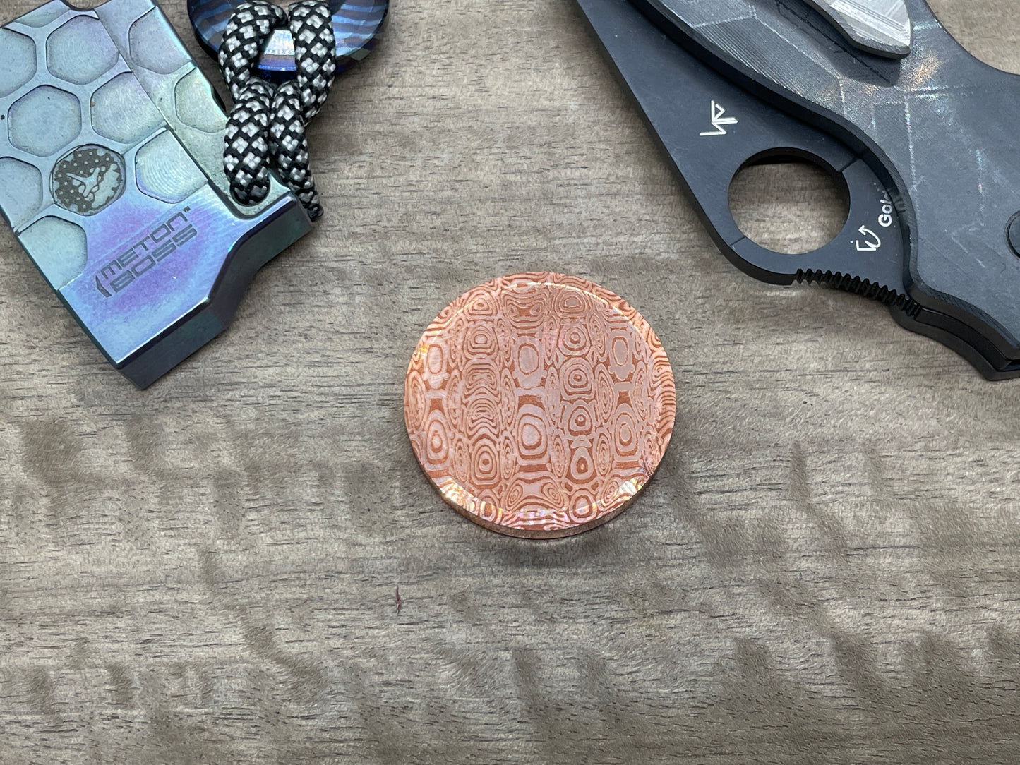 3 Sizes Dama LADDER pattern engraved Copper Worry Coin