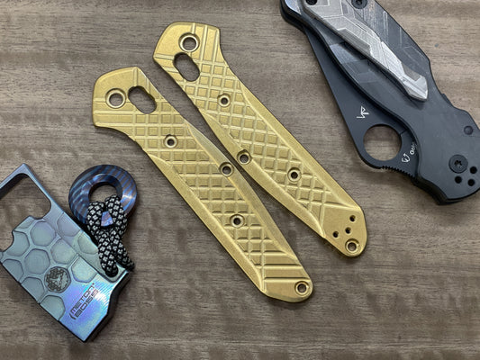 Tumbled Brushed FRAG milled Brass Scales for Benchmade 940 Osborne
