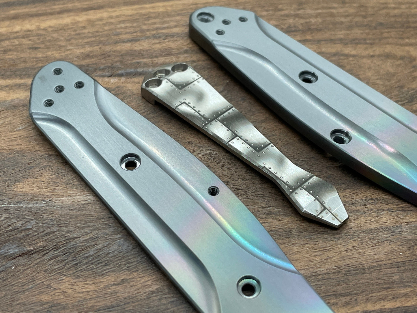 RIVETED Airplane engraved Dmd Titanium CLIP for most Benchmade models