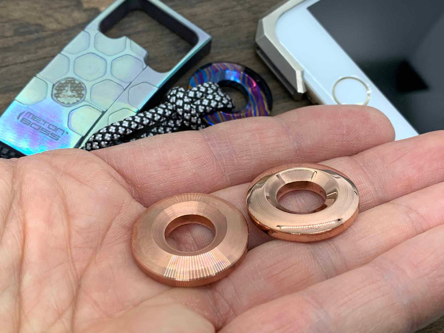 Polished Tellurium Copper lanyard bead Paracord bead Dog tag