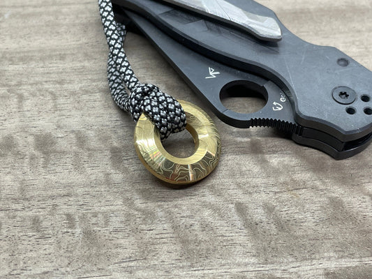 TOPO engraved Brass lanyard bead Paracord bead Dog tag