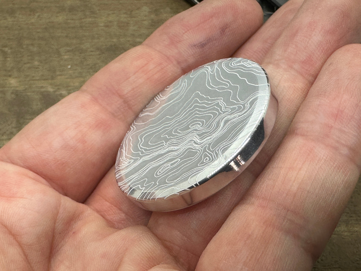 4 sizes TOPO engraved Aerospace grade Aluminum Worry Coin