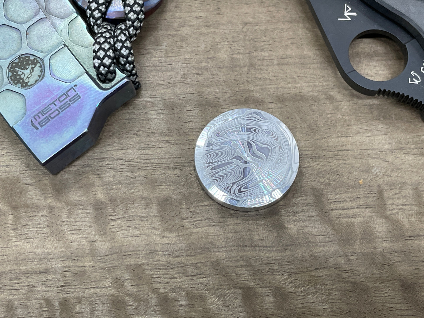 4 sizes Dama FISH engraved Aerospace grade Aluminum Worry Coin