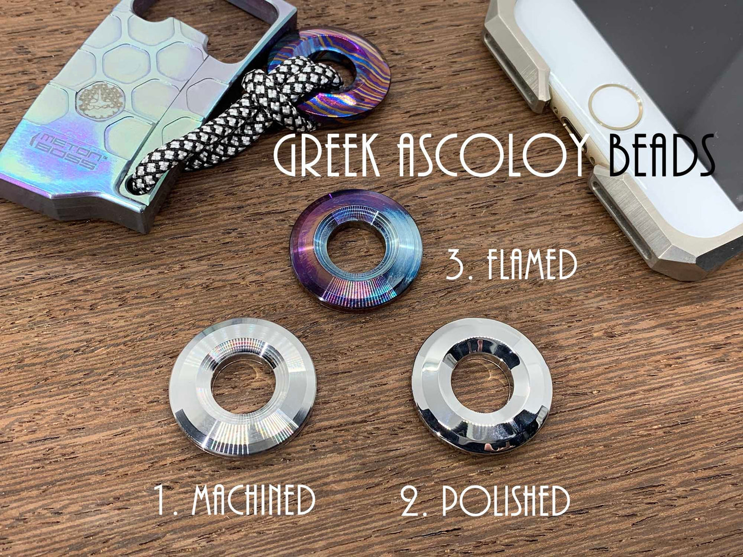 GREEK Ascoloy lanyard bead Paracord bead Dog tag