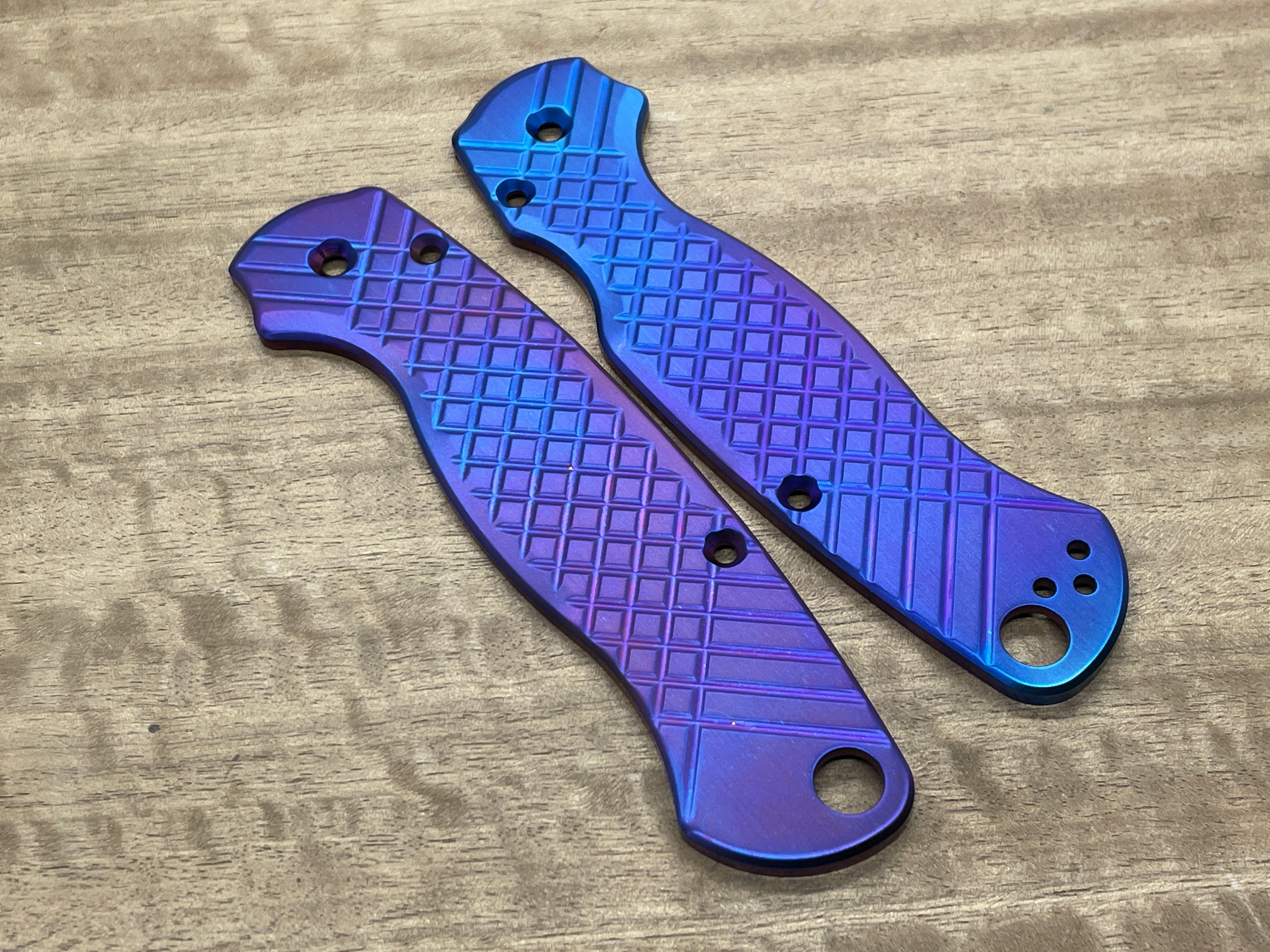 Flamed FRAG milled Titanium scales for Spyderco Paramilitary 2 PM2