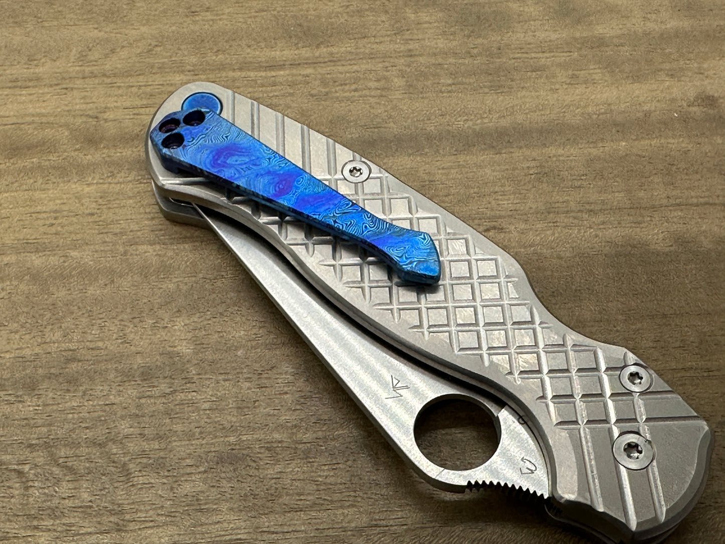 Dama TWIST Flamed Spidy Titanium CLIP for most Spyderco models