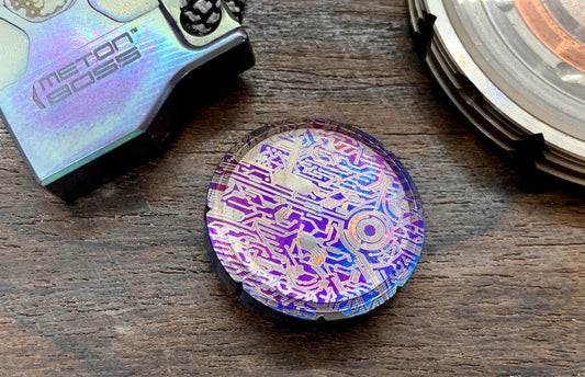 Circuit Board Titanium Spinning Worry Coin Spinning Top